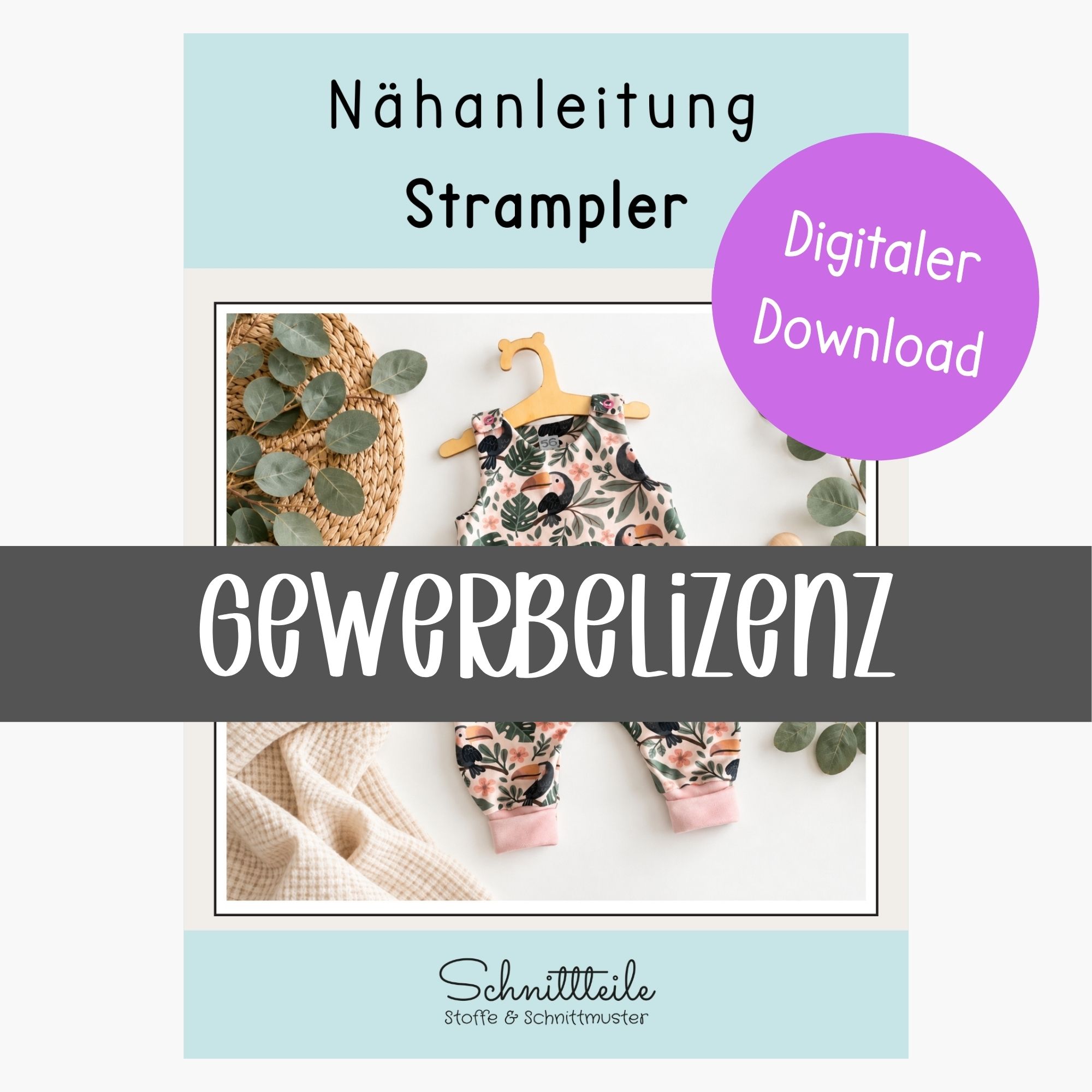 Gewerbelizenz für Schnittmuster Strampler für Babys